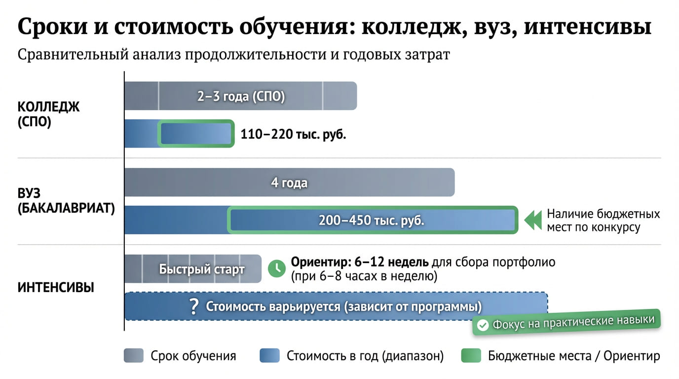 сроки и стоимость обучения