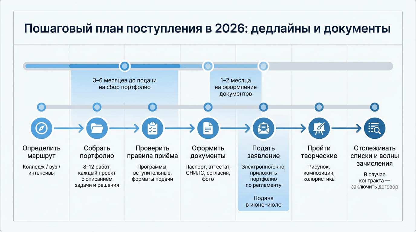 пошаговый план поступления